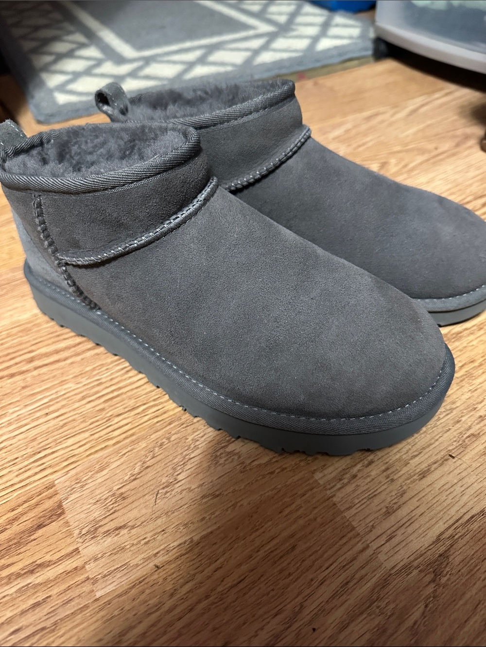 Grey Ugg mini boots